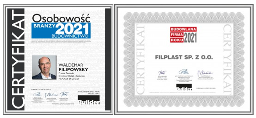 Filplast doceniony, w dwóch kategoriach: Osobowość Branży i Budowlana Firma Roku.