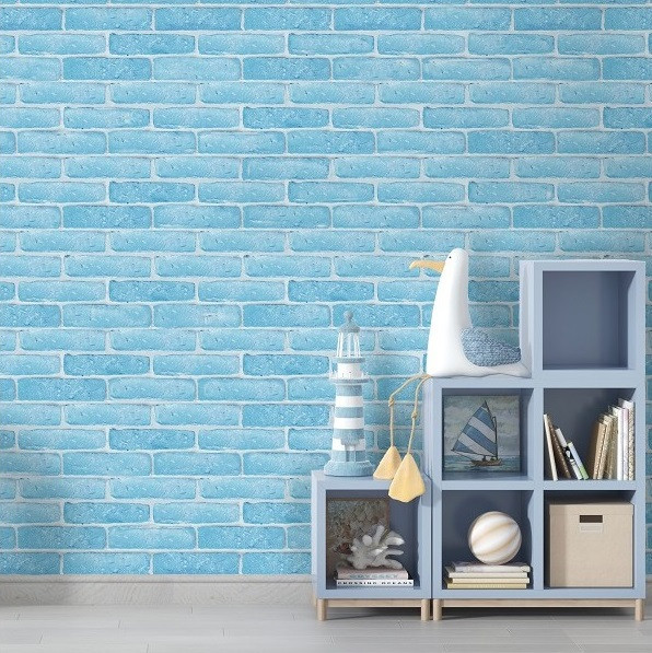 Cegła dekoracyjna pastelowa niebieska