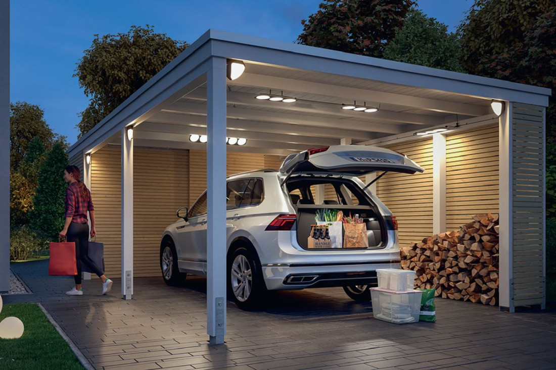 PARK + LIGHT marki Paulmann - innowacyjny system oświetleniowy 12 V do garaży, wiat samochodowych, altan i tarasów