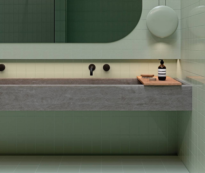 Płytki Neve Creative Green - dekor z połyskiem