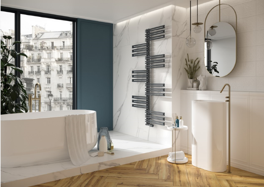 Grzejnik Twist jest idealnie wyważony oraz atrakcyjny wizualnie.