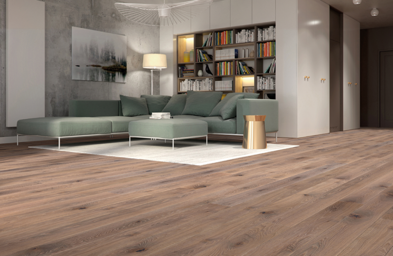 Podłoga do wnętrz ze sztukaterią ścienną