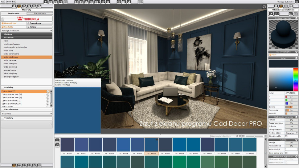 Zrzut z ekranu programu Cad Decor PRO 2. fot. Tikkurila