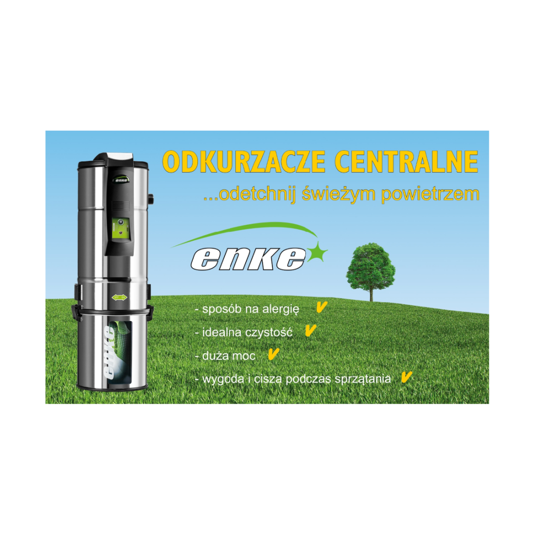 Odkurzacz centralny ENKE INOX z hybrydowym systemem filtracji