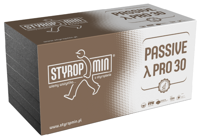 Passive λ PRO 30 gwarantuje dobrą izolację termiczną: deklarowany współczynnik przewodzenia ciepła (λD) ≤ 0,030 [W/(m•K)]