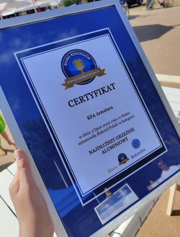 Nowy rekord Polski na najdłuższy grzejnik aluminiowy