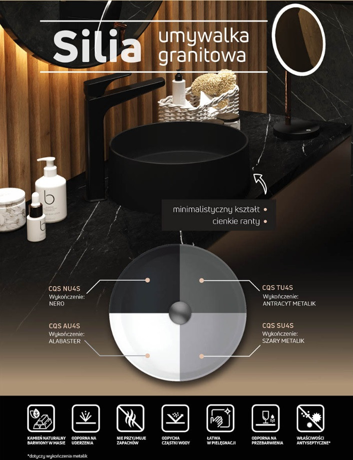 Umywalka granitowa Silia