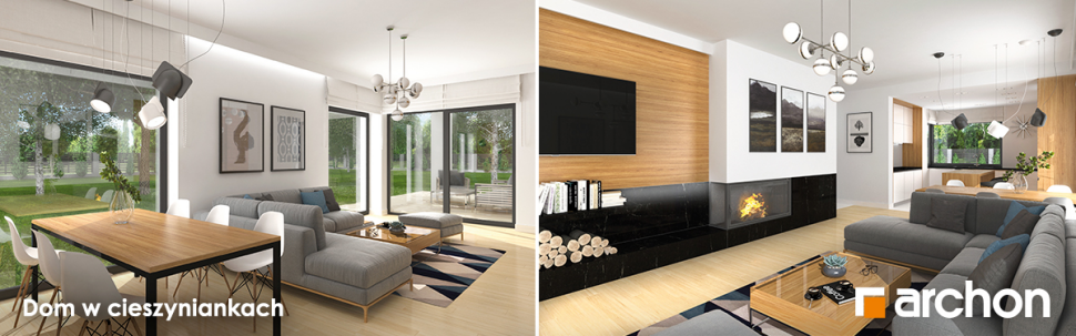 Projekt Domu w cieszyniankach - wnętrze, wizualizacja