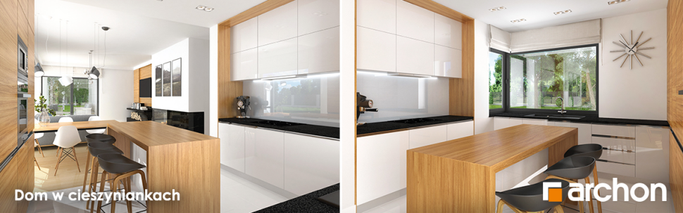 Projekt Domu w cieszyniankach - wnętrze, wizualizacja