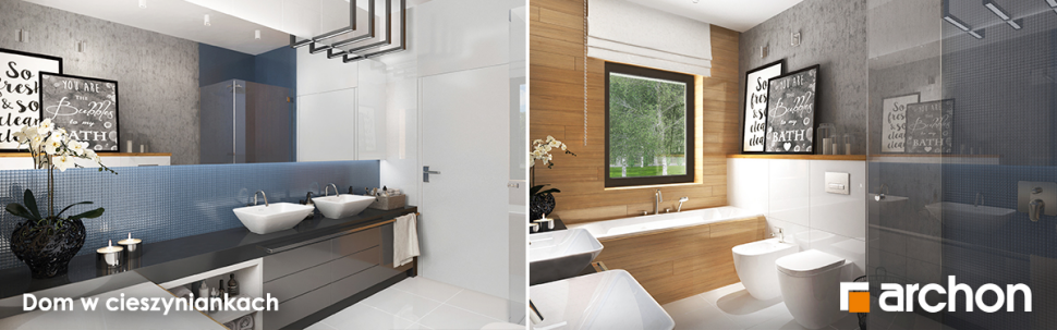 Projekt Domu w cieszyniankach - wnętrze, wizualizacja