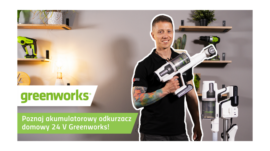 Poznaj akumulatorowy odkurzacz domowy 24 V Greenworks!