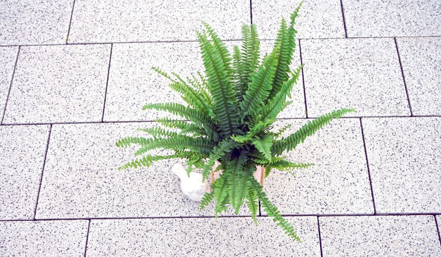 Kostka brukowa, która ma ziarnistą strukturę uzyskiwaną poprzez dodawanie naturalnego kruszywa