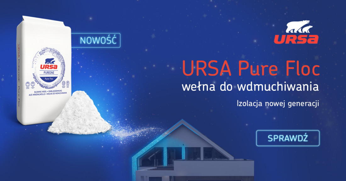 Wełna wdmuchiwana URSA Pure Floc z certyfikatem Indoor Air Comfort Gold 