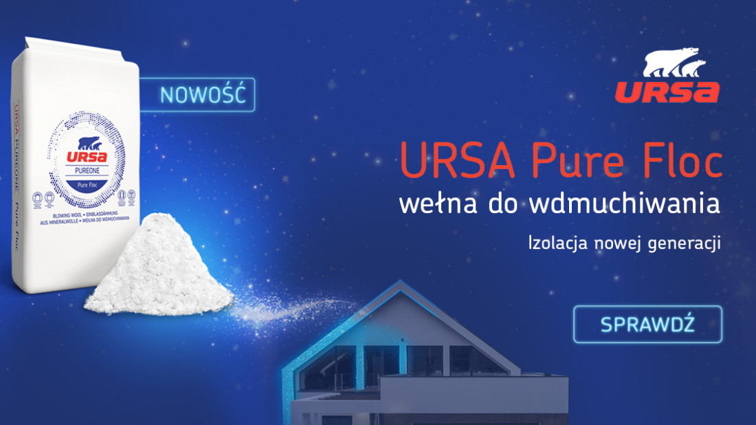 Wełna wdmuchiwana URSA Pure Floc z certyfikatem Indoor Air Comfort Gold 