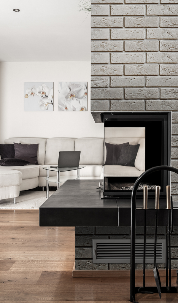 Obudowa kominka z cegły Boston