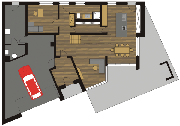 Rzut parteru (bez zmian w projekcie)