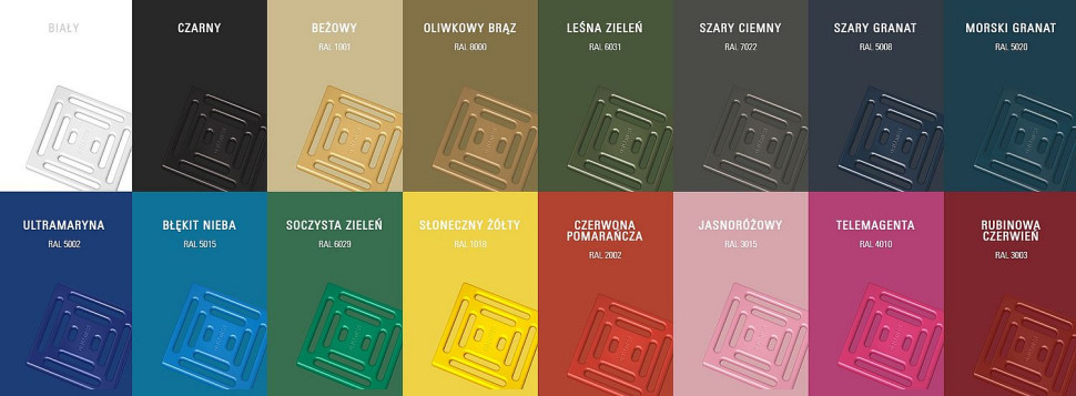 Paleta kolorów rusztów z serii DallDrain ColourCollection
