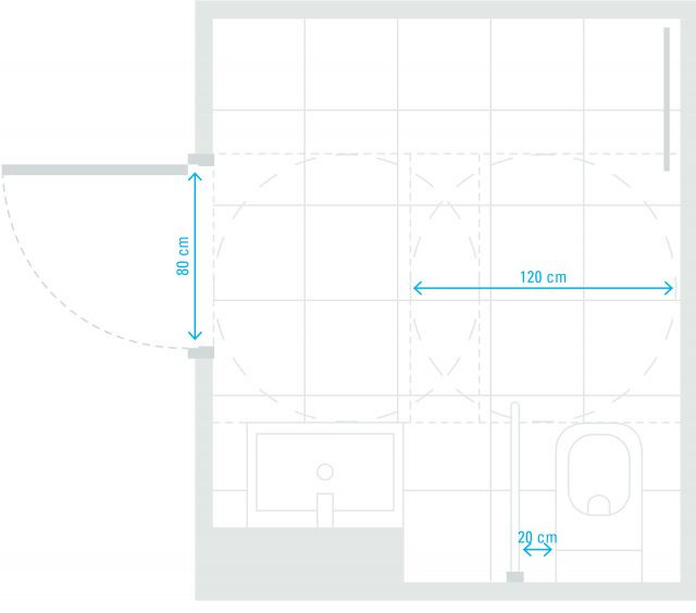 Przykładowy plan łazienki bez barier