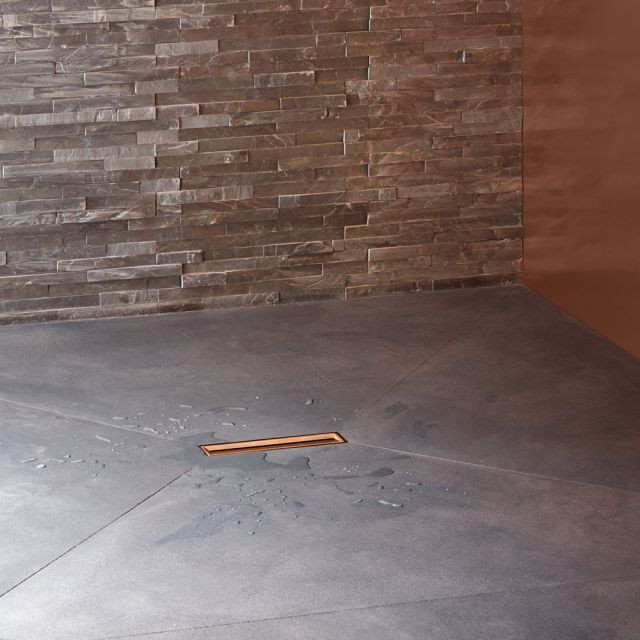 Odpływ liniowy Zentrix, złącze podłoga/powierzchnia natrysku bez wystających krawędzi