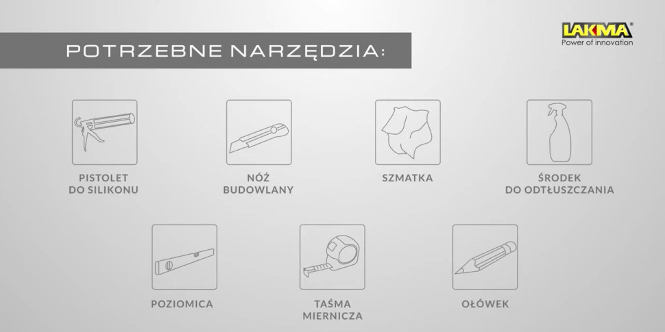 Narzędzia potrzebne do przyklejenia lustra