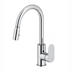 Oltens Lista bateria kuchenna stojąca z wyciąganą wylewką chrom 35202100