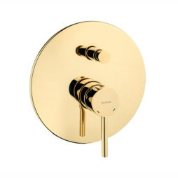 Oltens Molle bateria wannowo-prysznicowa podtynkowa kompletna złota 34100800