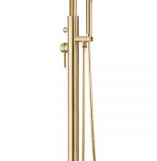 Oltens Molle bateria wannowo-prysznicowa wolnostojąca złoto szczotkowane 34300810