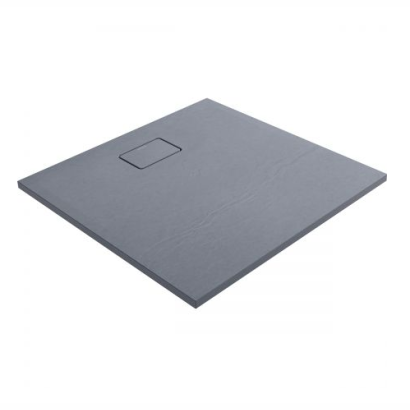 Oltens Bergytan brodzik kwadratowy 90x90 cm RockSurface szary beton 17101700