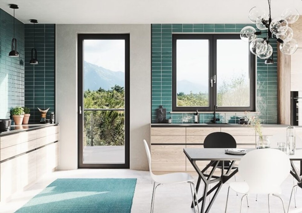 Okno Prismatic OKNOPLAST w kolorze czarnym