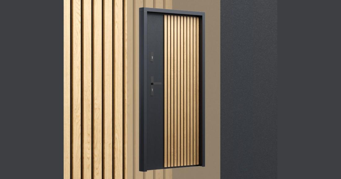 Drzwi wejściowe do mieszkań WIKĘD Protect z lamelami ozdobnymi