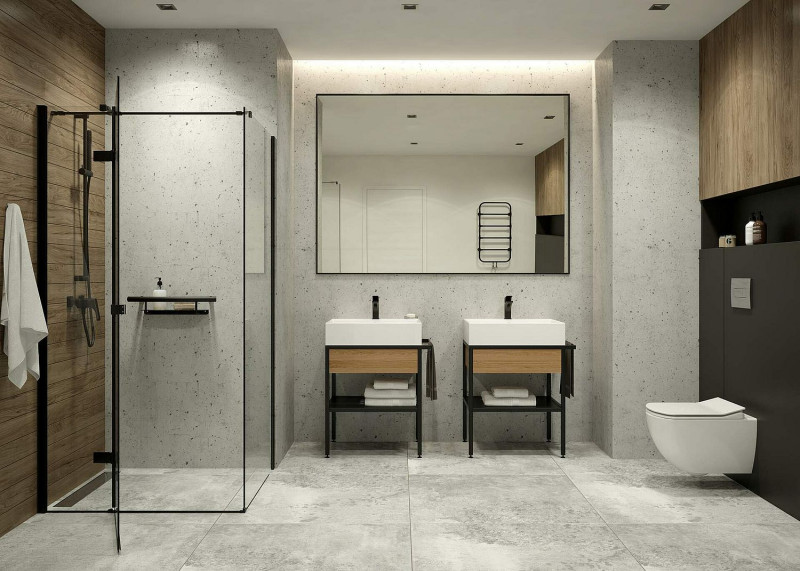 Konsola łazienkowa stojąca z umywalką nablatową Temisto i z szufladą