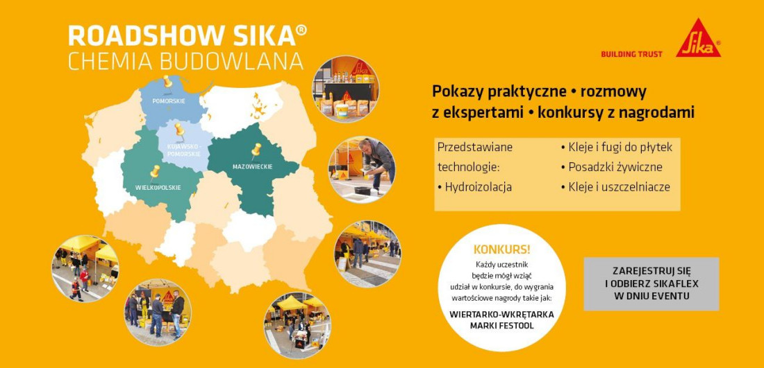 Roadshow Sika Poland w trasie przez cały wrzesień 2022 roku! Sprawdź terminy wydarzeń