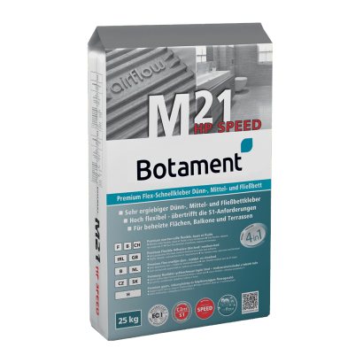 BOTAMENT® M 21 HP Speed Szybkowiążąca, elastyczna zaprawa klejowa, cienko-, średniowarstwowa, rozpływna