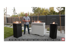 Ogrzewacz gazowy na taras, do ogrodu. Linia ogrzewaczy gazowych FUENTE od Hitze. Ogrzewacz na patio.