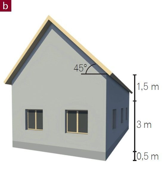 Schemat: stromy dach i wysoka ścianka