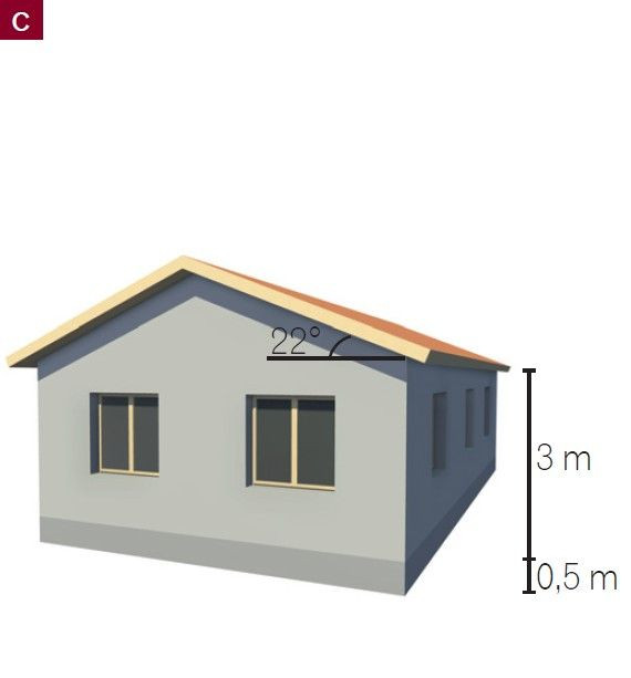 Schemat: mały spadek dachu i brak ścianki