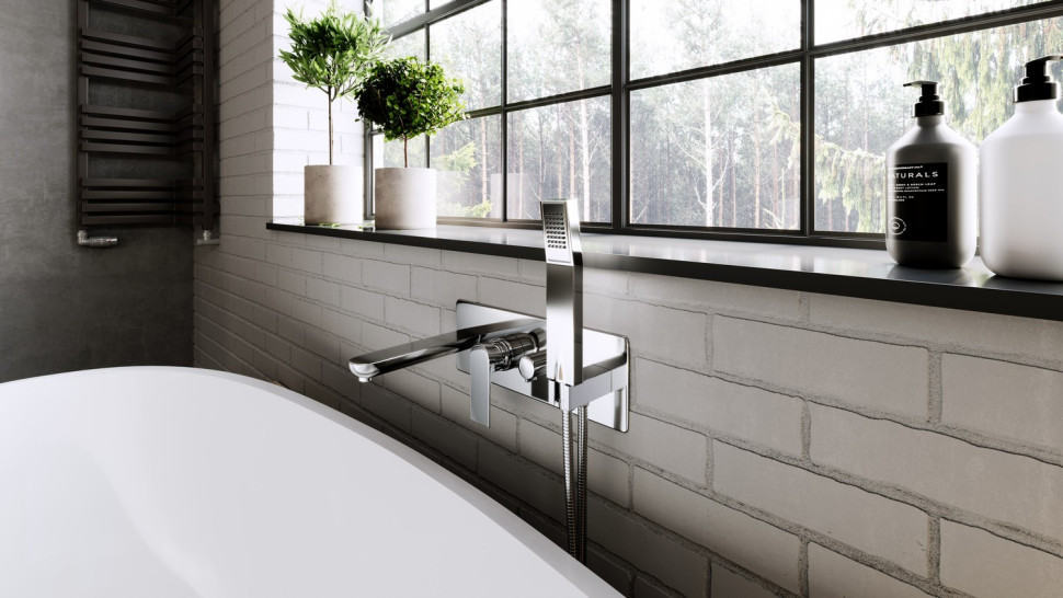 Algeo Square bateria wannowa podtynkowa ścienna (fot. Ferro)