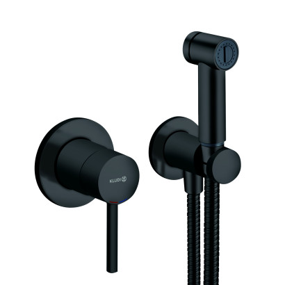 KLUDI BOZZ - zestaw higieniczny, czarny mat - komplet