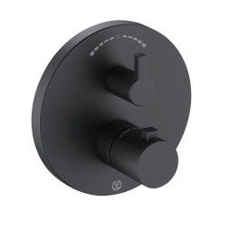 KLUDI NOVA FONTE - Puristic, podtynkowa bateria wannowo-natryskowa z termostatem, czarny mat