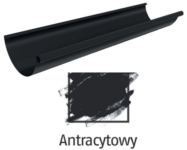 Półokrągły system rynnowy Siba Round w kolorze antracytowym