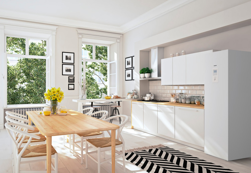 Pompę All in One możemy umieścić nawet w kuchni, w ciągu urządzeń AGD.