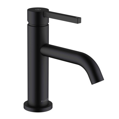 KLUDI NOVA FONTE - Pura jednouchwytowa bateria umywalkowa 75, odpływ PUSH-OPEN, czarny mat