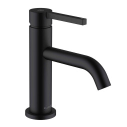 KLUDI NOVA FONTE - Pura jednouchwytowa bateria umywalkowa 75, odpływ PUSH-OPEN, czarny mat