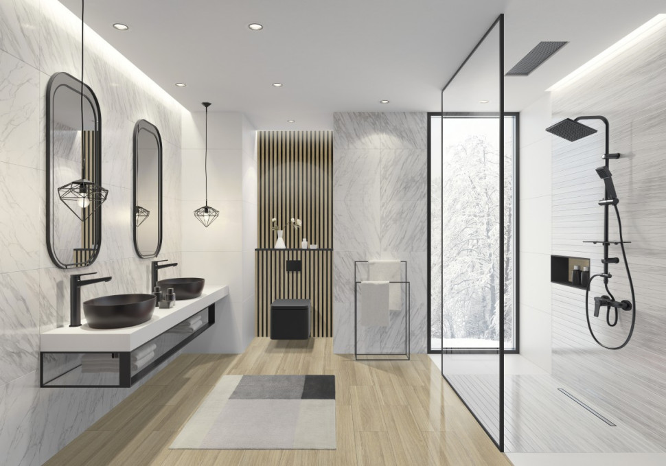 Łazienkowa klasyka black & white w nowoczesnym wydaniu