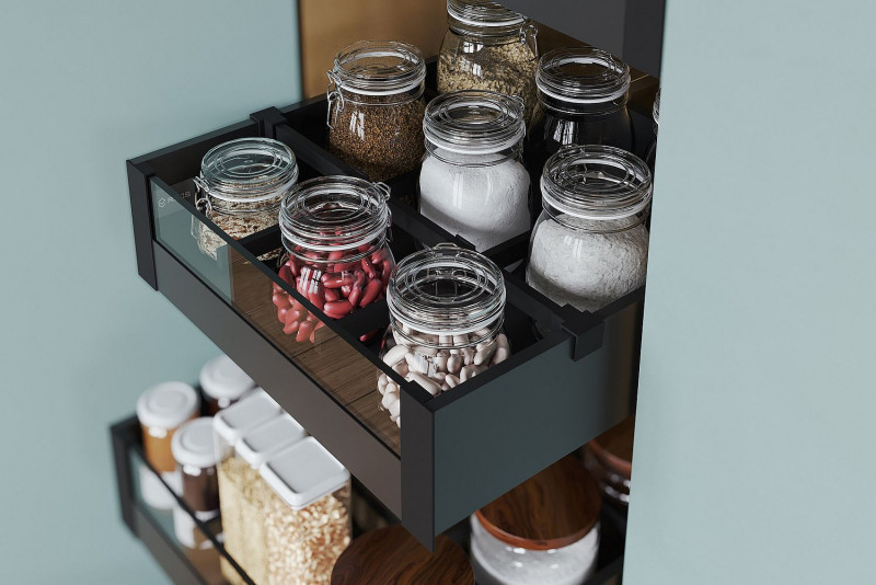 System organizacji szuflad z przeszkleniami, linia Maxima Puro marki REJS