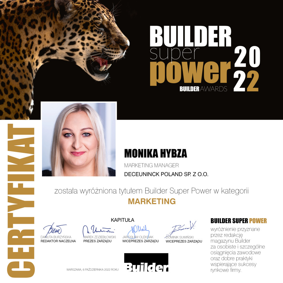 Monika Hybza, Marketing Manager w Deceuninck Poland