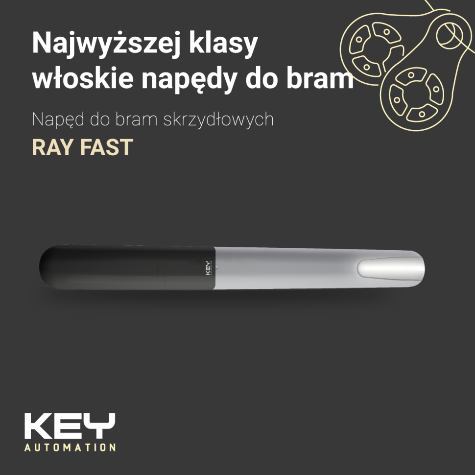 Napęd do bram skrzydłowych RAY FAST. fot. KEY AUTOMATION