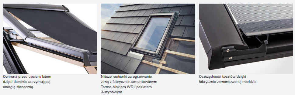 Okno Designo R7 z markizą zewnętrzną Screen