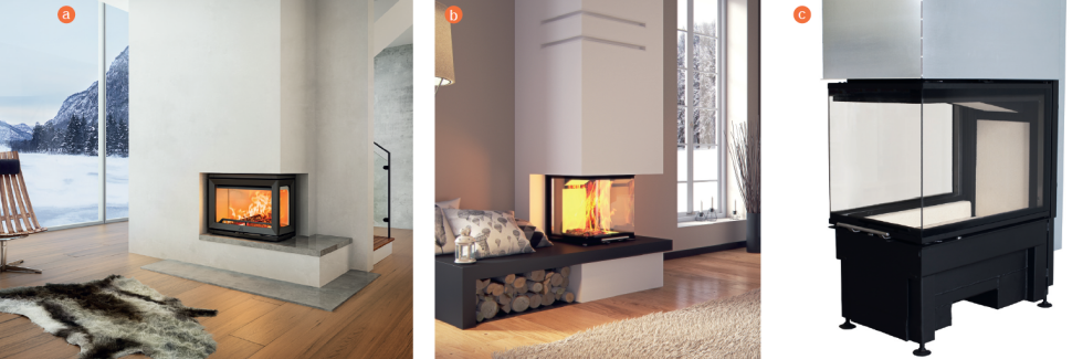 Wkłady kominkowe L-kształtne - czyli narożne oraz U-kształtne - z szybą z trzech stron