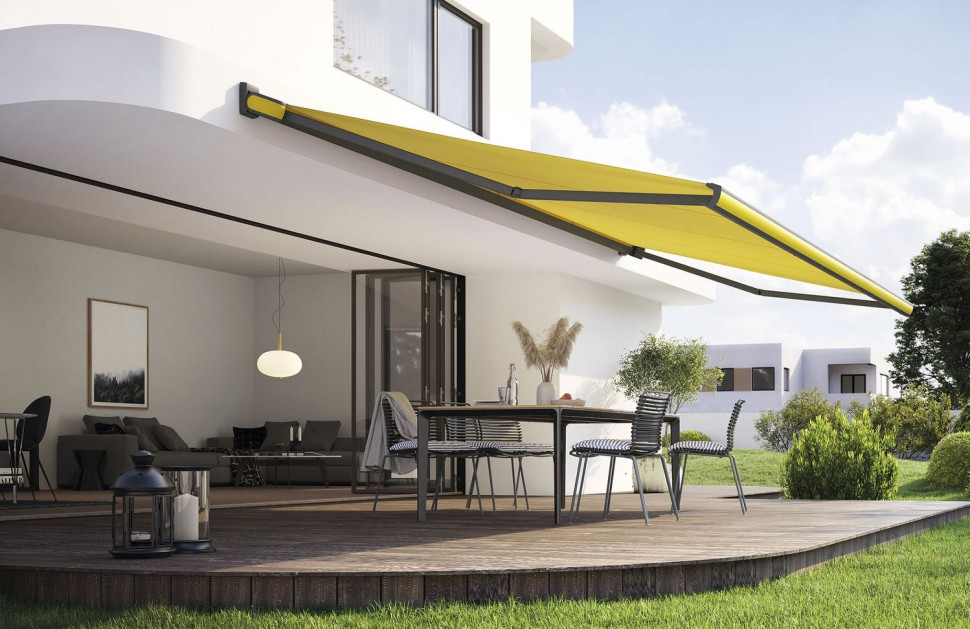 Zadaszenie tarasu pergolą markilux MX-3 w technologii Smart Home. fot. markilux